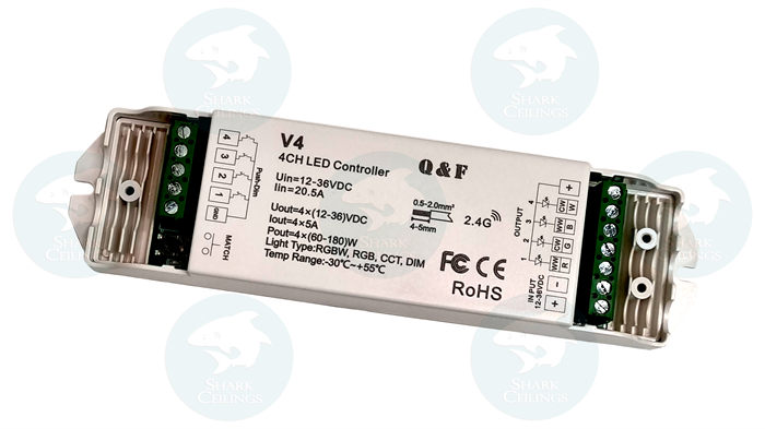 Контроллер/диммер Q&F 1-зона 4*5A=20A V4 12/24V (для RT4, RT9, R1-1) 2434 - фото 5796