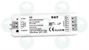 Контроллер-диммер Q&F 1-зона 3*4A=12A V3 12/24V (для RT4, RT9, R1-1) 2435